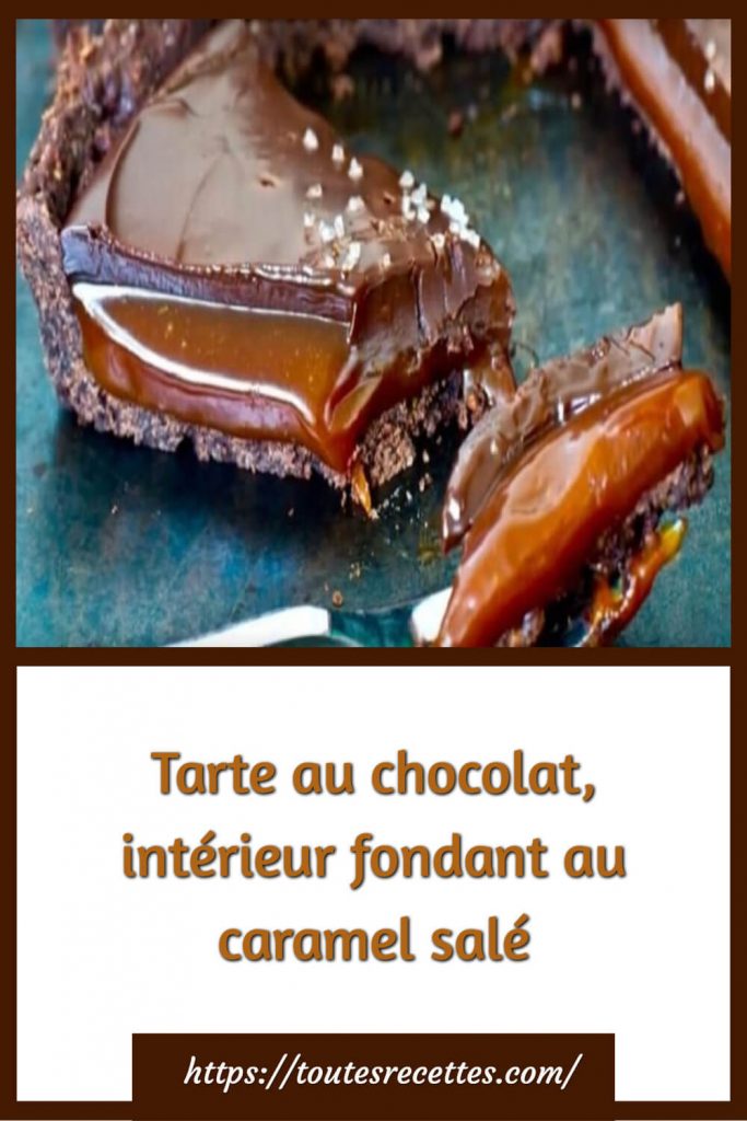 Comment préparer la Tarte au chocolat, intérieur fondant au caramel salé