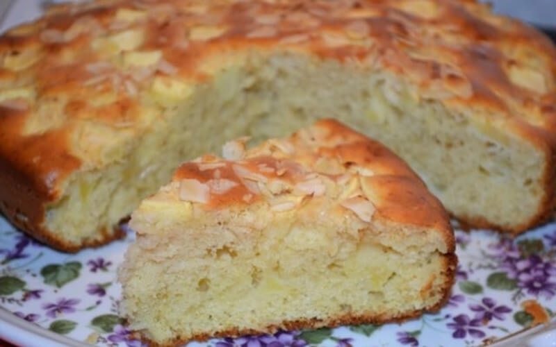 Gâteau aux pommes et aux amandes sans beurre